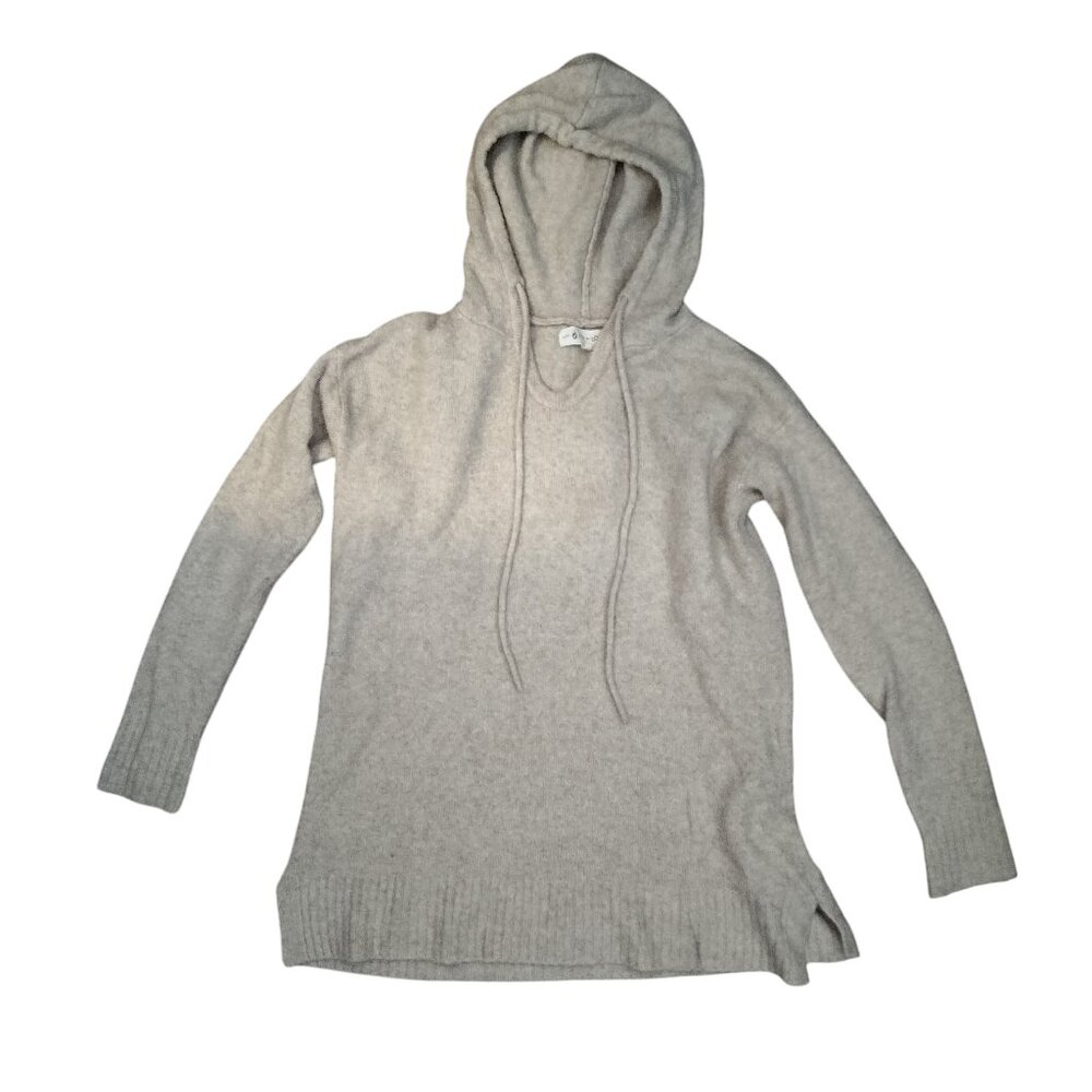 Lou & Grey for LOFT Cream pull-over sweater with a hoodie, light and soft